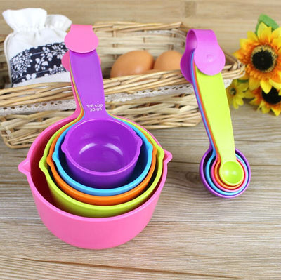 10-piece measuring cups and spoons set for precise cooking and baking. Includes various sizes for accurate measurements of ingredients, made from durable material for long-lasting use in the kitchen