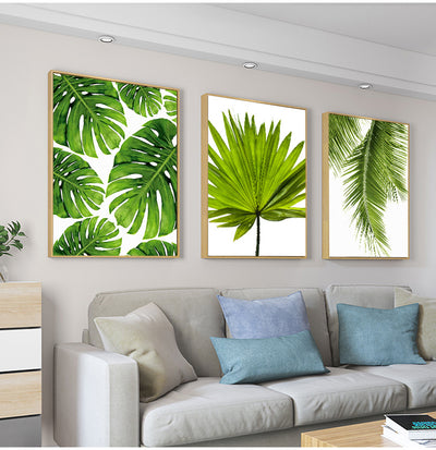 Home Decor Green Plant Canvas Painting, featuring vibrant botanical artwork to bring a refreshing and natural touch to your living room, bedroom, or office space