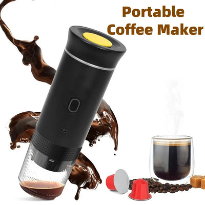 Travel handy 3-in-1 espresso portable coffee maker machine, compact coffee maker for espresso, cappuccino, and latte, portable travel coffee machine for on-the-go brewing