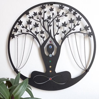 Art Decor Yoga Meditation Wall Hanging Craft, featuring intricate designs that promote tranquility and mindfulness, perfect for enhancing meditation spaces or yoga rooms with a peaceful ambiance